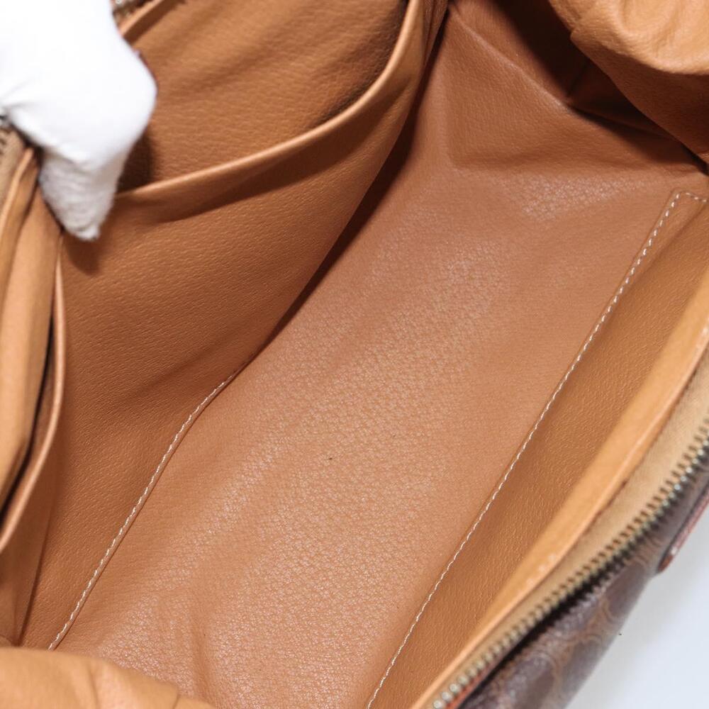CELINE Macadam Canvas Clutch Bag PVC Leather Brown Gold Auth 162022 - Picture 10 of 16